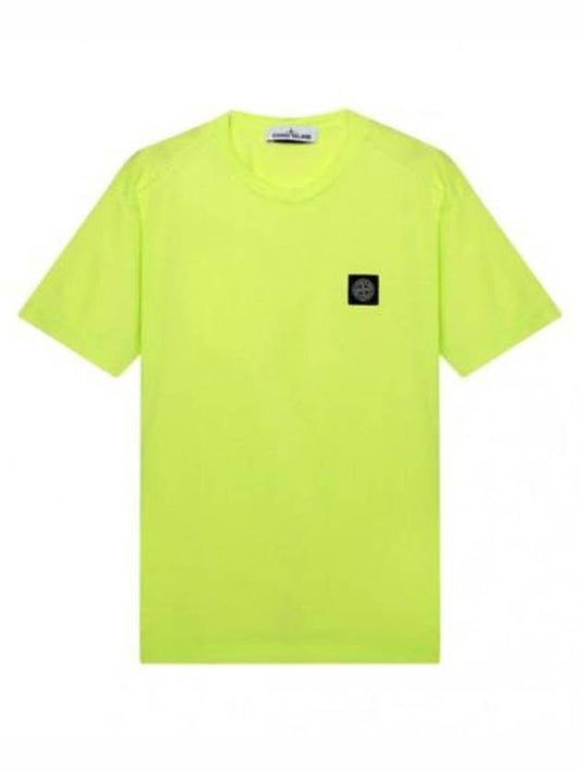 Short sleeve t-shirt garment dyeing embroidered logo patch - STONE ISLAND - BALAAN 1