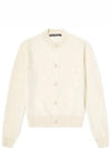 Face Patch Crop Cardigan White - ACNE STUDIOS - BALAAN 2