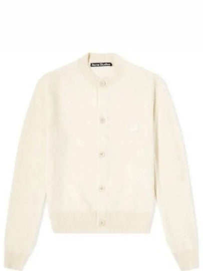 Face Patch Crop Cardigan White - ACNE STUDIOS - BALAAN 2