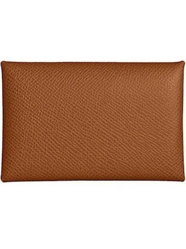 Calvi Epsom Palladium Hardware Card Wallet Gold - HERMES - BALAAN.