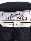 Leather suede stitch knit navy L - HERMES - BALAAN 8