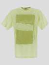 Crew Neck Cotton Short Sleeve T-Shirt Light Yellow - STONE ISLAND - BALAAN 2