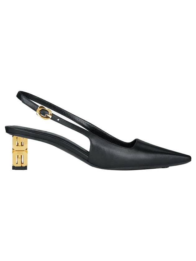 G Cube Leather Slingback Heel Black - GIVENCHY - BALAAN 1