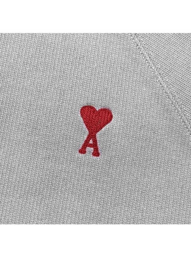 Cotton Heart Logo Sweatshirt Grey - AMI - BALAAN 4