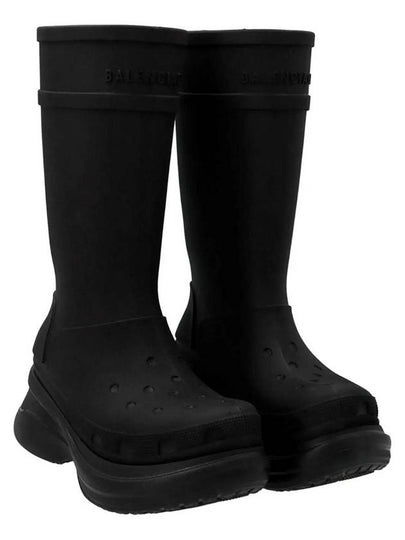 Women's Crocs Rubber Long Boots Black - BALENCIAGA - BALAAN 2