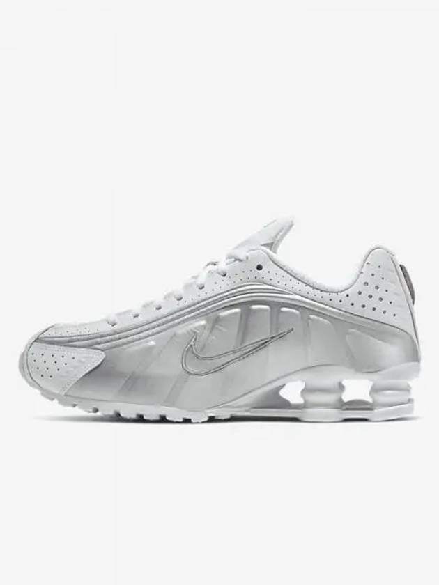 Shox R4 Low Top Sneakers White Metallic Silver - NIKE - BALAAN 2