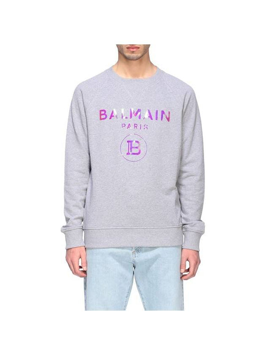 Men's Holographic Sweatshirt Gray - BALMAIN - BALAAN.