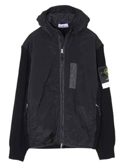 PrimaLoft-TC Knit Nylon Zip Up Hoodie Black - STONE ISLAND - BALAAN 2