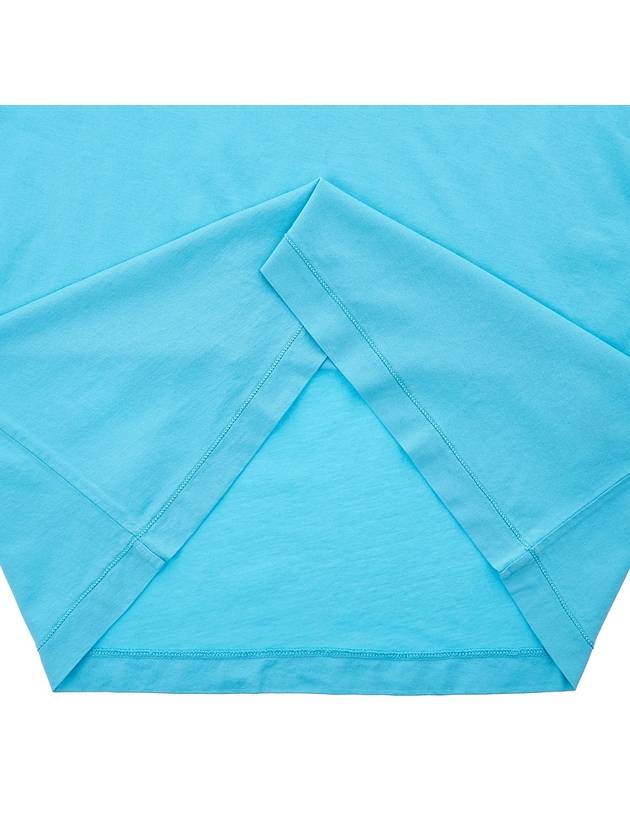 Logo Patch Cotton Short Sleeve T-Shirt Turquoise - STONE ISLAND - BALAAN 9