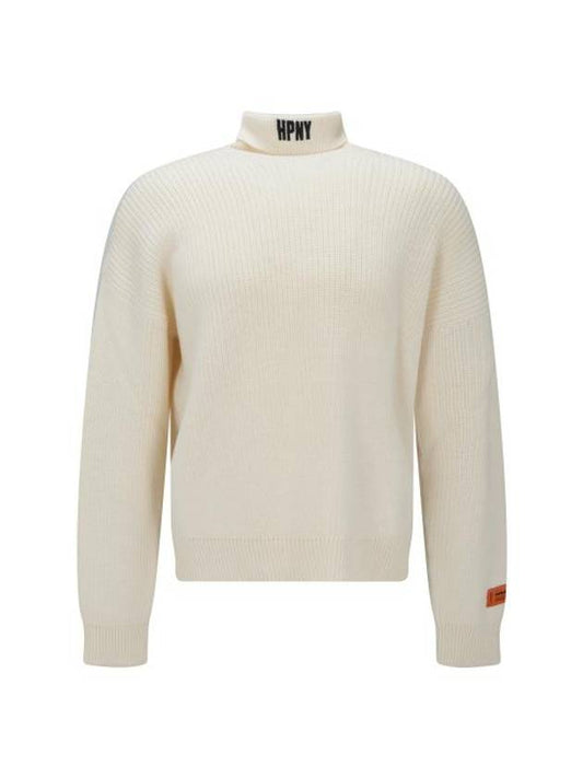 HPNY Embroidered Logo Turtleneck White - HERON PRESTON - BALAAN 1