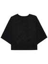 Women's Boke Cotton Crop Short Sleeve T-Shirt Black - KENZO - BALAAN 3