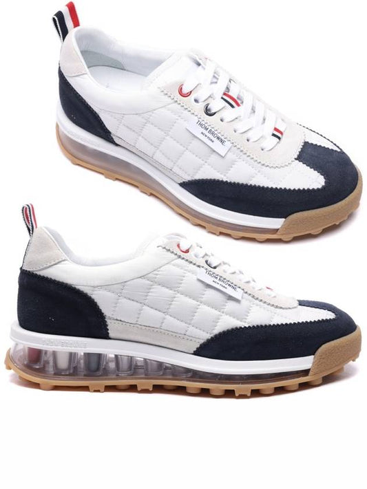 Tech Runner Quilted Low Top Sneakers White Navy - THOM BROWNE - BALAAN 2