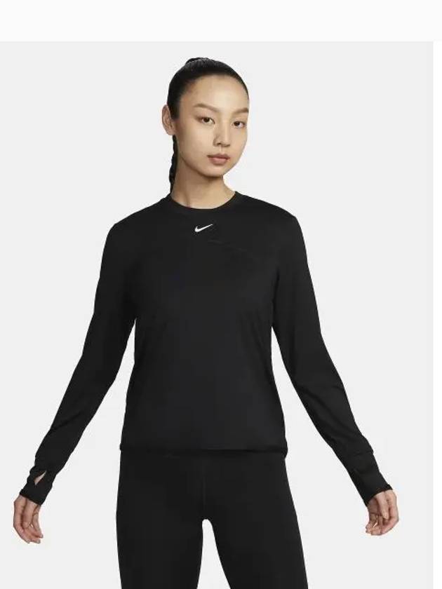 Women's Dri Fit Swift Element UV Crew Neck Running Long Sleeve T-Shirt Black - NIKE - BALAAN 2