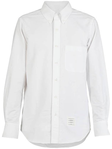 Mr Tom Half Drop Straight Long Sleeve Shirt White - THOM BROWNE - BALAAN 1