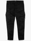 Stretch Satin Cargo Straight Pants Black - CP COMPANY - BALAAN 3