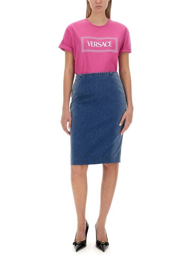 Long Sleeve T-Shirt 10118821A085732PO60 Waterlily Withe - VERSACE - BALAAN 3