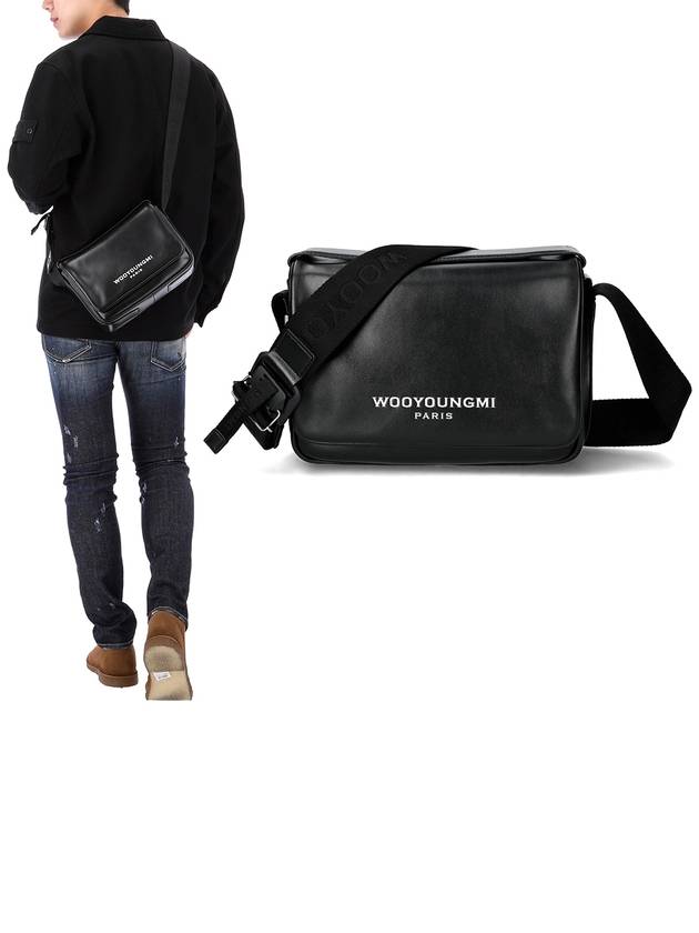 Logo Leather Messenger Bag Black - WOOYOUNGMI - BALAAN 2