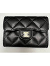 Classic caviar card wallet two pocket black gold AP0220 - CHANEL - BALAAN 2