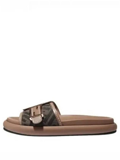 FF Baguette Slide Slippers Brown - FENDI - BALAAN 2