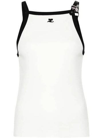 Buckle Contrast Sleeveless White - COURREGES - BALAAN 1