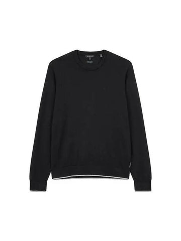 Men s Embroidered Logo Soft Crew Neck Knit Black 271394 - ARMANI EXCHANGE - BALAAN 1