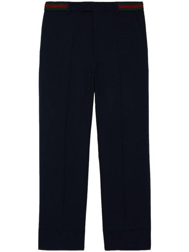 Fluid Drill Web Detail Straight Pants Navy - GUCCI - BALAAN 2