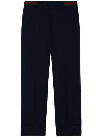 Fluid Drill Web Detail Straight Pants Navy - GUCCI - BALAAN 2