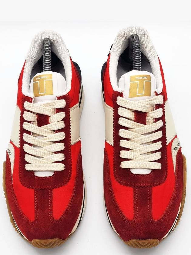 Men s James Low Top Sneakers Red - TOM FORD - BALAAN 4