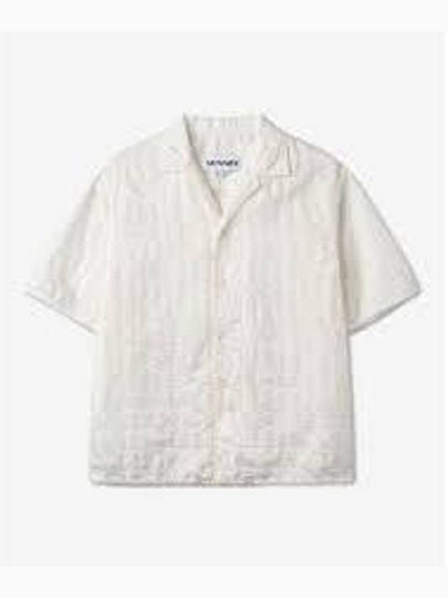 Monogram Logo Jacquard Short Sleeve Shirt White - SUNNEI - BALAAN 2