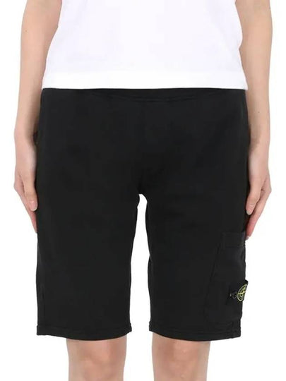 Kids Wappen Patch Fleece Shorts Black - STONE ISLAND - BALAAN 2