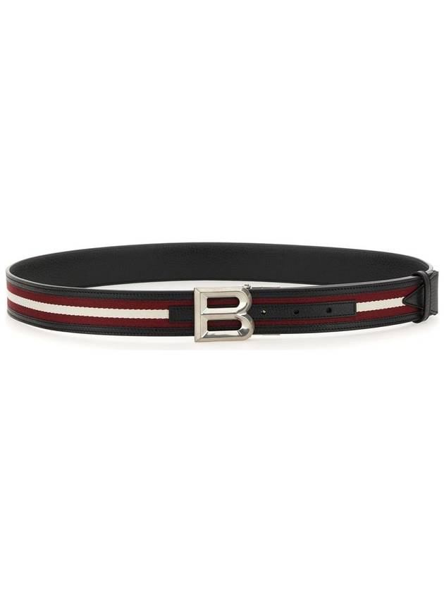 B Bold Reversible Fabric Leather Belt Red White - BALLY - BALAAN 2