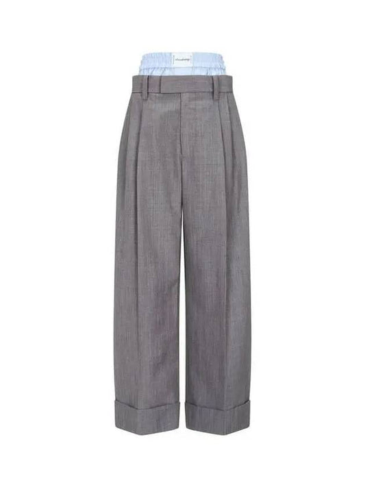 Trunk layered rollup wide pants gray 271067 - ALEXANDER WANG - BALAAN 1