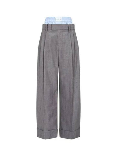 Trunk layered roll up wide pants gray 270621 - ALEXANDER WANG - BALAAN 1