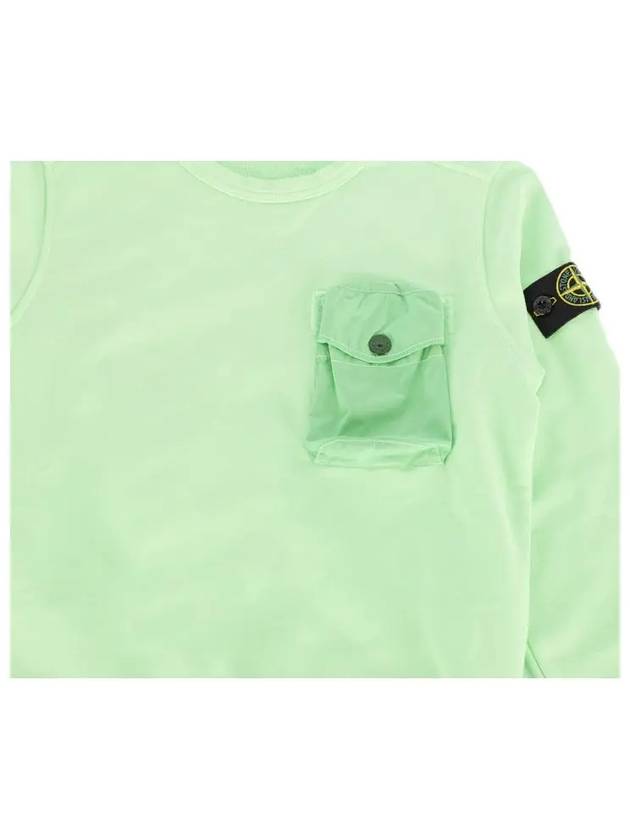 Kids Wappen Patch Front Pocket Sweatshirt Green - STONE ISLAND - BALAAN 5