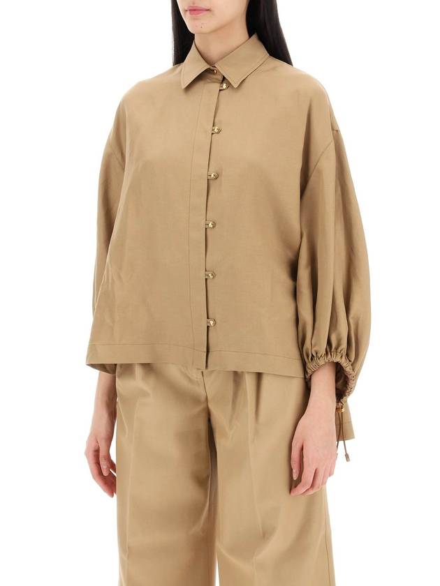 maxi linen and silk rodeo shirt - MAX MARA - BALAAN 4