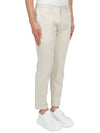 Men's Linen Viscose Straight Pants Ivory - THEORY - BALAAN 4