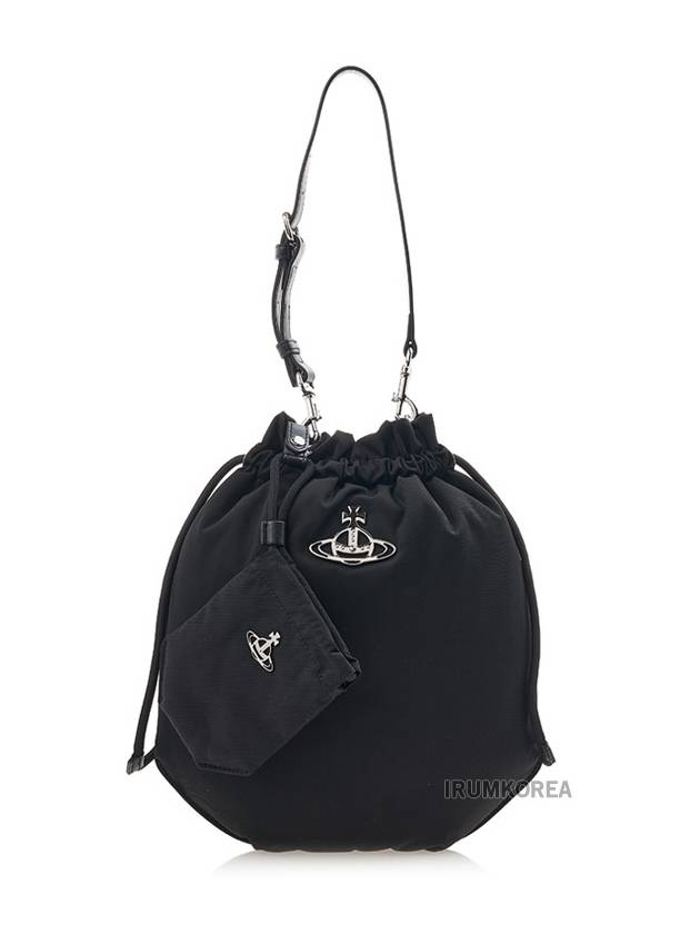 Logo Plaque Drawstring Bucket Bag Black - VIVIENNE WESTWOOD - BALAAN 2