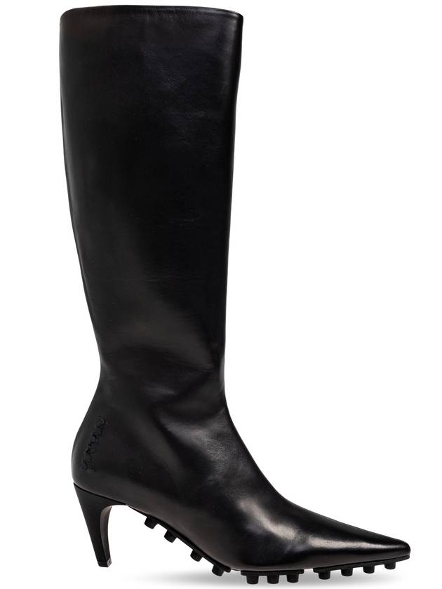 Marni Leather Heeled Boots, Women's, Black - MARNI - BALAAN 1