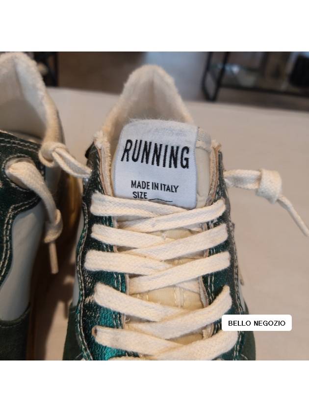 Running Logo Leather Low Top Sneakers Dark Green - GOLDEN GOOSE - BALAAN 5