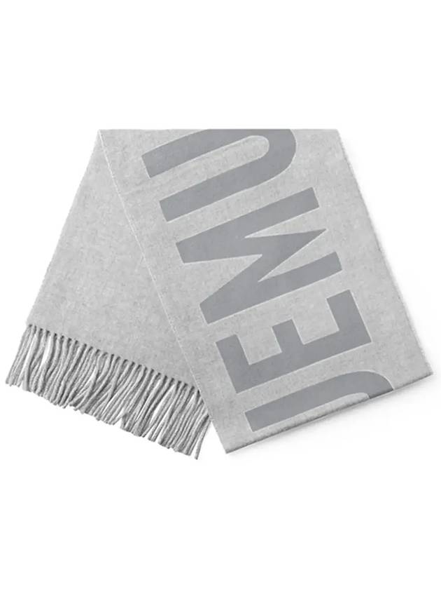 Lecharpe Fringe Logo Virgin Wool Muffler Grey - JACQUEMUS - BALAAN 5