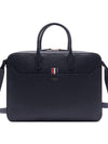 Pebble Grain Leather Brief Case Navy - THOM BROWNE - BALAAN 3