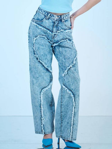 Heart Ice Washing Denim Jeans Blue - DILETTANTISME - BALAAN 1