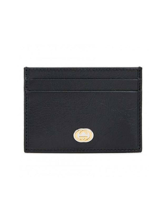 Interlocking Card Wallet Black - GUCCI - BALAAN.