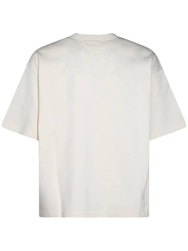 Leather Detailing Short Sleeve T-Shirt Ivory - BOTTEGA VENETA - BALAAN 4