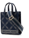 Gigi Extra Small Empire Logo Jacquard Cross Bag Navy - MICHAEL KORS - BALAAN 3