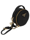 Triangle Logo Saffiano Leather Mini Bag Key Holder Black - PRADA - BALAAN 4