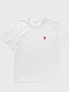 Small Heart Logo Short Sleeve T-Shirt White - AMI - BALAAN 2