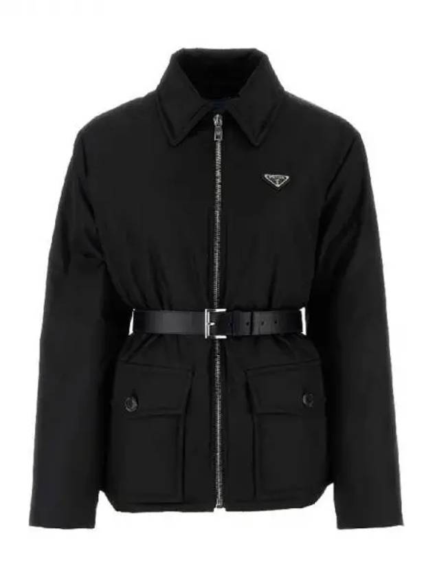 Triangular logo belt re nylon jacket - PRADA - BALAAN 1