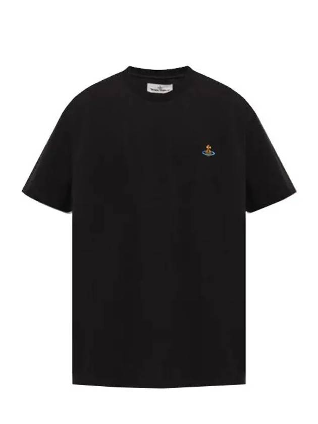 ORB Logo Cotton Short Sleeve T-Shirt Black - VIVIENNE WESTWOOD - BALAAN 5