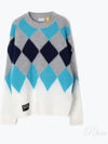 Argyle Wool Cashmere Knit Top Grey Blue - MONCLER - BALAAN 2